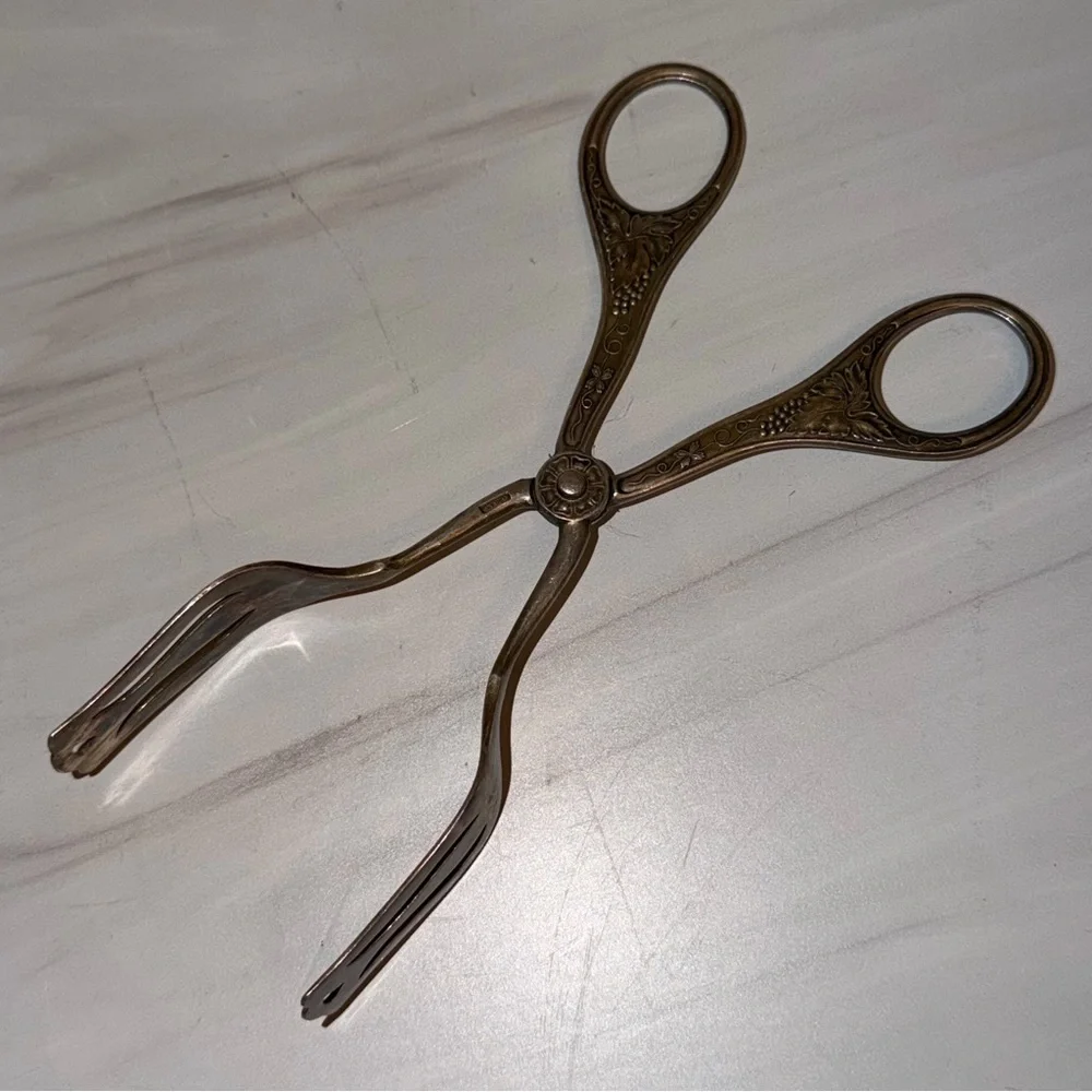 Antique Brass Tea Pastry Tongs from Sweden